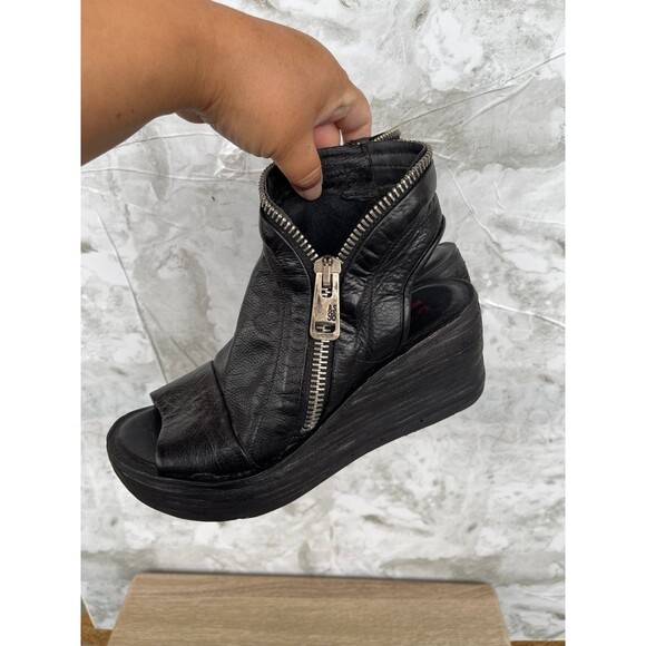 A.S.98 SANDALS NAYLOR WEDGES LEATHER SIZE 39/8.5 - Picture 7 of 12